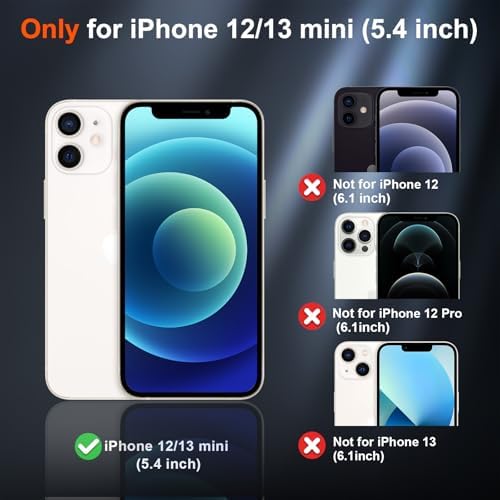 SUPFINE Magnetic for iPhone 12 Mini Case & iPhone 13 Mini Case  Compatible with MagSafe   Military Grade Drop Protection  Slim Translucent Matte Shockproof Phone Cover Black