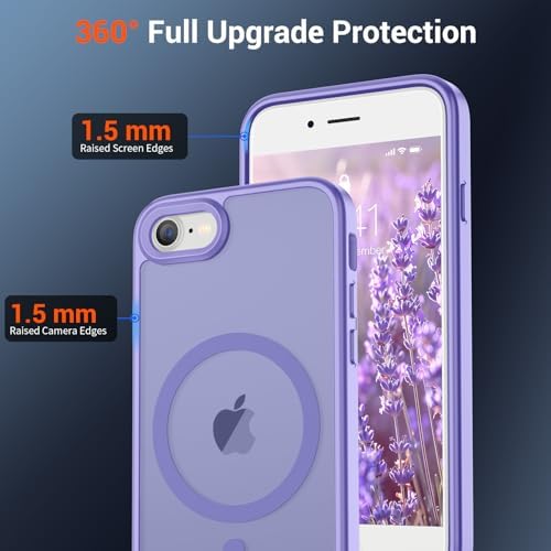 SUPFINE Magnetic for iPhone 12 Mini Case & iPhone 13 Mini Case  Compatible with MagSafe   Military Grade Drop Protection  Slim Translucent Matte Shockproof Phone Cover Black