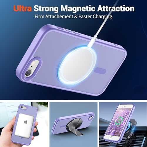 SUPFINE Magnetic for iPhone 12 Mini Case & iPhone 13 Mini Case  Compatible with MagSafe   Military Grade Drop Protection  Slim Translucent Matte Shockproof Phone Cover Black