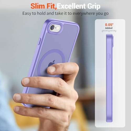 SUPFINE Magnetic for iPhone 12 Mini Case & iPhone 13 Mini Case  Compatible with MagSafe   Military Grade Drop Protection  Slim Translucent Matte Shockproof Phone Cover Black