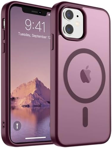 SUPFINE Magnetic for iPhone 12 Mini Case & iPhone 13 Mini Case  Compatible with MagSafe   Military Grade Drop Protection  Slim Translucent Matte Shockproof Phone Cover Black