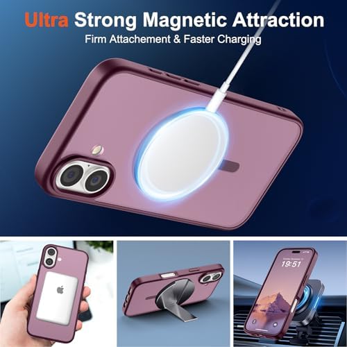 SUPFINE Magnetic for iPhone 12 Mini Case & iPhone 13 Mini Case  Compatible with MagSafe   Military Grade Drop Protection  Slim Translucent Matte Shockproof Phone Cover Black