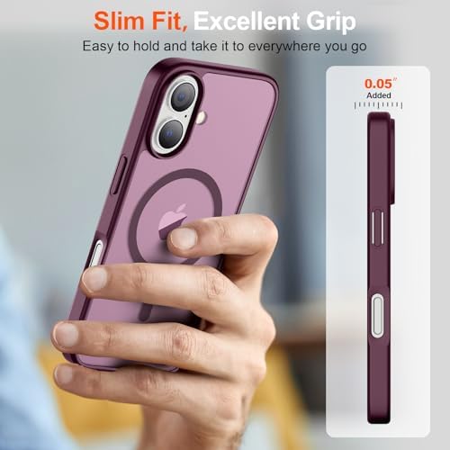 SUPFINE Magnetic for iPhone 12 Mini Case & iPhone 13 Mini Case  Compatible with MagSafe   Military Grade Drop Protection  Slim Translucent Matte Shockproof Phone Cover Black