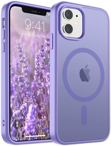 SUPFINE Magnetic for iPhone 12 Mini Case & iPhone 13 Mini Case  Compatible with MagSafe   Military Grade Drop Protection  Slim Translucent Matte Shockproof Phone Cover Black