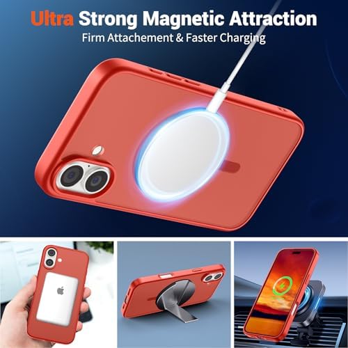 SUPFINE Magnetic for iPhone 12 Mini Case & iPhone 13 Mini Case  Compatible with MagSafe   Military Grade Drop Protection  Slim Translucent Matte Shockproof Phone Cover Black