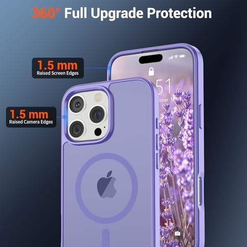 SUPFINE Magnetic for iPhone 12 Mini Case & iPhone 13 Mini Case  Compatible with MagSafe   Military Grade Drop Protection  Slim Translucent Matte Shockproof Phone Cover Black