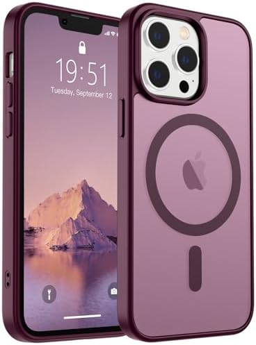 SUPFINE Magnetic for iPhone 12 Mini Case & iPhone 13 Mini Case  Compatible with MagSafe   Military Grade Drop Protection  Slim Translucent Matte Shockproof Phone Cover Black