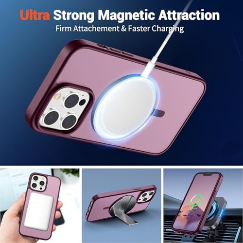 SUPFINE Magnetic for iPhone 12 Mini Case & iPhone 13 Mini Case  Compatible with MagSafe   Military Grade Drop Protection  Slim Translucent Matte Shockproof Phone Cover Black