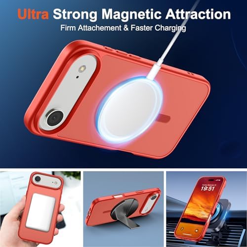 SUPFINE Magnetic for iPhone 12 Mini Case & iPhone 13 Mini Case  Compatible with MagSafe   Military Grade Drop Protection  Slim Translucent Matte Shockproof Phone Cover Black