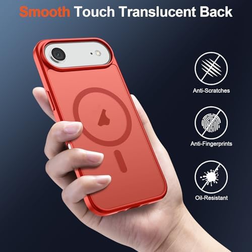 SUPFINE Magnetic for iPhone 12 Mini Case & iPhone 13 Mini Case  Compatible with MagSafe   Military Grade Drop Protection  Slim Translucent Matte Shockproof Phone Cover Black