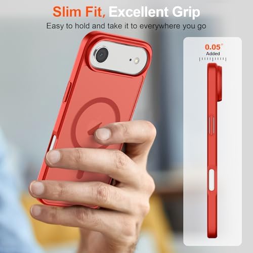 SUPFINE Magnetic for iPhone 12 Mini Case & iPhone 13 Mini Case  Compatible with MagSafe   Military Grade Drop Protection  Slim Translucent Matte Shockproof Phone Cover Black