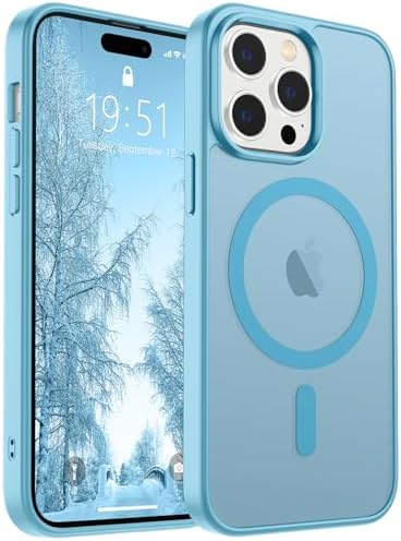 SUPFINE Magnetic for iPhone 12 Mini Case & iPhone 13 Mini Case  Compatible with MagSafe   Military Grade Drop Protection  Slim Translucent Matte Shockproof Phone Cover Black