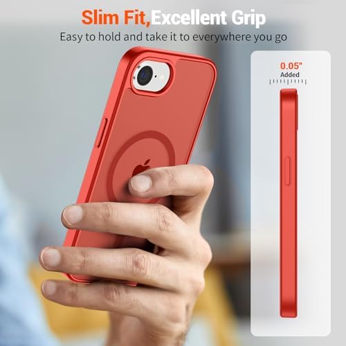 SUPFINE Magnetic for iPhone 12 Mini Case & iPhone 13 Mini Case  Compatible with MagSafe   Military Grade Drop Protection  Slim Translucent Matte Shockproof Phone Cover Black