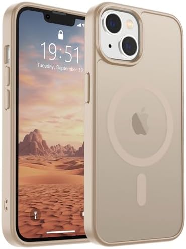 SUPFINE Magnetic for iPhone 12 Mini Case & iPhone 13 Mini Case  Compatible with MagSafe   Military Grade Drop Protection  Slim Translucent Matte Shockproof Phone Cover Black