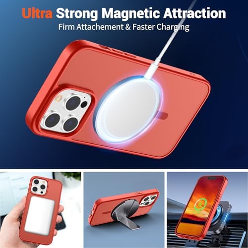 SUPFINE Magnetic for iPhone 12 Mini Case & iPhone 13 Mini Case  Compatible with MagSafe   Military Grade Drop Protection  Slim Translucent Matte Shockproof Phone Cover Black