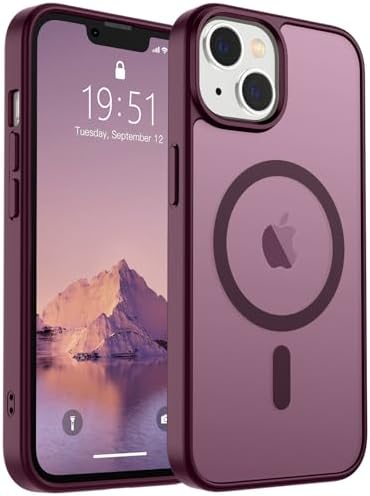 SUPFINE Magnetic for iPhone 12 Mini Case & iPhone 13 Mini Case  Compatible with MagSafe   Military Grade Drop Protection  Slim Translucent Matte Shockproof Phone Cover Black