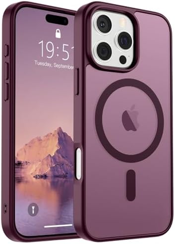 SUPFINE Magnetic for iPhone 12 Mini Case & iPhone 13 Mini Case  Compatible with MagSafe   Military Grade Drop Protection  Slim Translucent Matte Shockproof Phone Cover Black