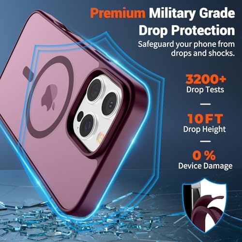 SUPFINE Magnetic for iPhone 12 Mini Case & iPhone 13 Mini Case  Compatible with MagSafe   Military Grade Drop Protection  Slim Translucent Matte Shockproof Phone Cover Black