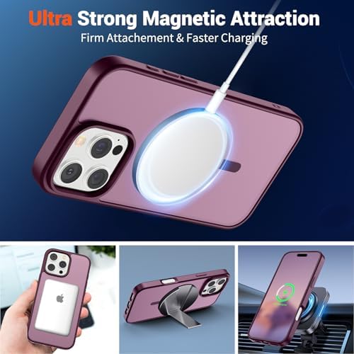 SUPFINE Magnetic for iPhone 12 Mini Case & iPhone 13 Mini Case  Compatible with MagSafe   Military Grade Drop Protection  Slim Translucent Matte Shockproof Phone Cover Black