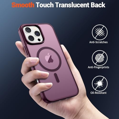 SUPFINE Magnetic for iPhone 12 Mini Case & iPhone 13 Mini Case  Compatible with MagSafe   Military Grade Drop Protection  Slim Translucent Matte Shockproof Phone Cover Black