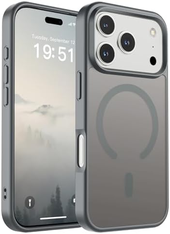 SUPFINE Magnetic for iPhone 12 Mini Case & iPhone 13 Mini Case  Compatible with MagSafe   Military Grade Drop Protection  Slim Translucent Matte Shockproof Phone Cover Black