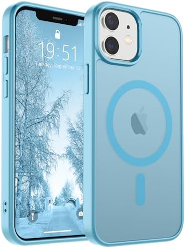 SUPFINE Magnetic for iPhone 12 Mini Case & iPhone 13 Mini Case  Compatible with MagSafe   Military Grade Drop Protection  Slim Translucent Matte Shockproof Phone Cover Black