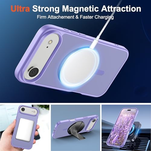 SUPFINE Magnetic for iPhone 12 Mini Case & iPhone 13 Mini Case  Compatible with MagSafe   Military Grade Drop Protection  Slim Translucent Matte Shockproof Phone Cover Black