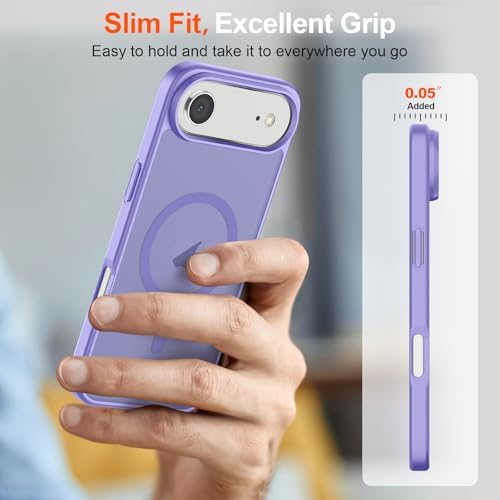 SUPFINE Magnetic for iPhone 12 Mini Case & iPhone 13 Mini Case  Compatible with MagSafe   Military Grade Drop Protection  Slim Translucent Matte Shockproof Phone Cover Black