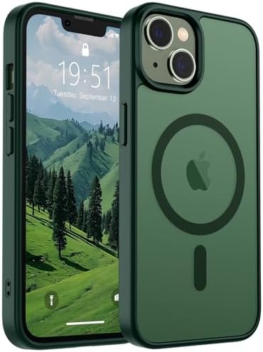 SUPFINE Magnetic for iPhone 12 Mini Case & iPhone 13 Mini Case  Compatible with MagSafe   Military Grade Drop Protection  Slim Translucent Matte Shockproof Phone Cover Black