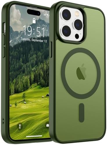 SUPFINE Magnetic for iPhone 12 Mini Case & iPhone 13 Mini Case  Compatible with MagSafe   Military Grade Drop Protection  Slim Translucent Matte Shockproof Phone Cover Black