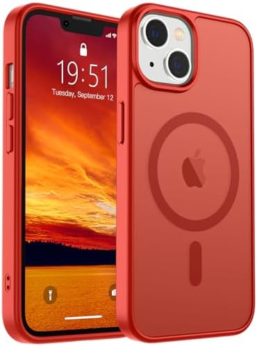 SUPFINE Magnetic for iPhone 12 Mini Case & iPhone 13 Mini Case  Compatible with MagSafe   Military Grade Drop Protection  Slim Translucent Matte Shockproof Phone Cover Black