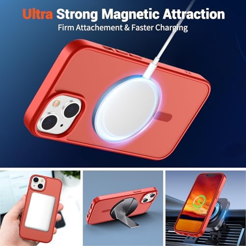 SUPFINE Magnetic for iPhone 12 Mini Case & iPhone 13 Mini Case  Compatible with MagSafe   Military Grade Drop Protection  Slim Translucent Matte Shockproof Phone Cover Black