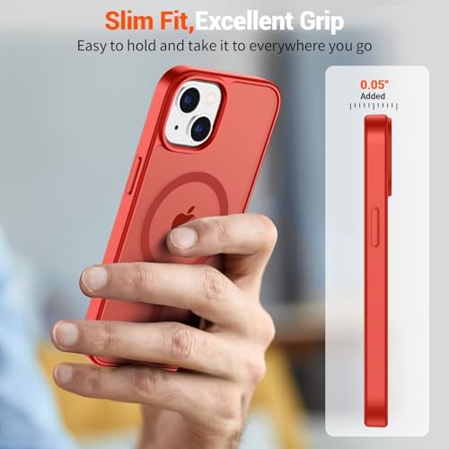 SUPFINE Magnetic for iPhone 12 Mini Case & iPhone 13 Mini Case  Compatible with MagSafe   Military Grade Drop Protection  Slim Translucent Matte Shockproof Phone Cover Black