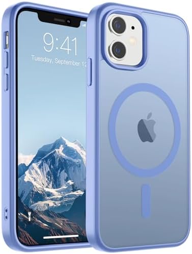 SUPFINE Magnetic for iPhone 12 Mini Case & iPhone 13 Mini Case  Compatible with MagSafe   Military Grade Drop Protection  Slim Translucent Matte Shockproof Phone Cover Black