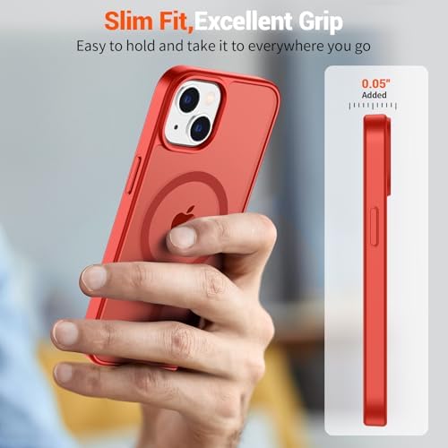 SUPFINE Magnetic for iPhone 12 Mini Case & iPhone 13 Mini Case  Compatible with MagSafe   Military Grade Drop Protection  Slim Translucent Matte Shockproof Phone Cover Black