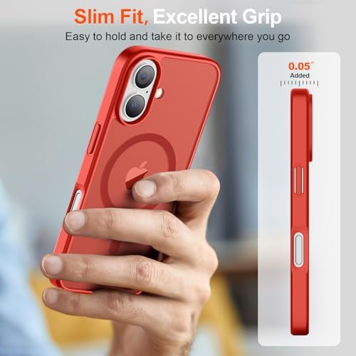 SUPFINE Magnetic for iPhone 12 Mini Case & iPhone 13 Mini Case  Compatible with MagSafe   Military Grade Drop Protection  Slim Translucent Matte Shockproof Phone Cover Black