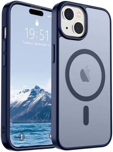 SUPFINE Magnetic for iPhone 12 Mini Case & iPhone 13 Mini Case  Compatible with MagSafe   Military Grade Drop Protection  Slim Translucent Matte Shockproof Phone Cover Black