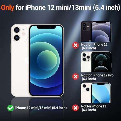 SUPFINE Magnetic for iPhone 12 Mini Case & iPhone 13 Mini Case  Compatible with MagSafe   Military Grade Drop Protection  Slim Translucent Matte Shockproof Phone Cover Black