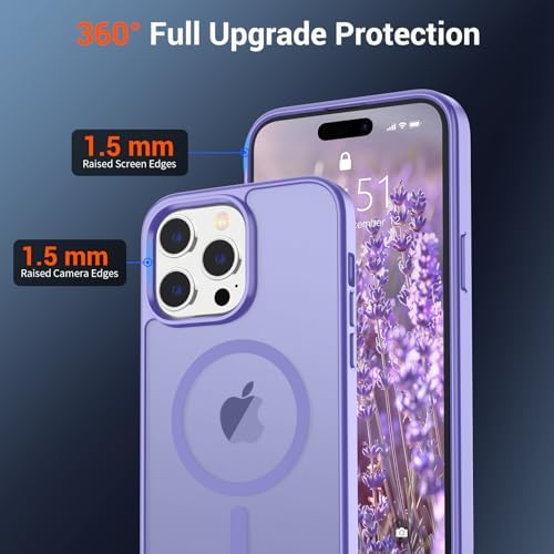 SUPFINE Magnetic for iPhone 12 Mini Case & iPhone 13 Mini Case  Compatible with MagSafe   Military Grade Drop Protection  Slim Translucent Matte Shockproof Phone Cover Black