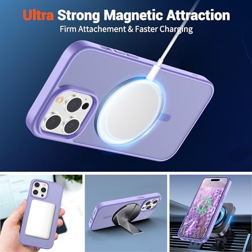 SUPFINE Magnetic for iPhone 12 Mini Case & iPhone 13 Mini Case  Compatible with MagSafe   Military Grade Drop Protection  Slim Translucent Matte Shockproof Phone Cover Black