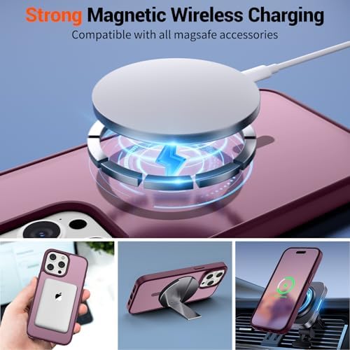 SUPFINE Magnetic for iPhone 12 Mini Case & iPhone 13 Mini Case  Compatible with MagSafe   Military Grade Drop Protection  Slim Translucent Matte Shockproof Phone Cover Black