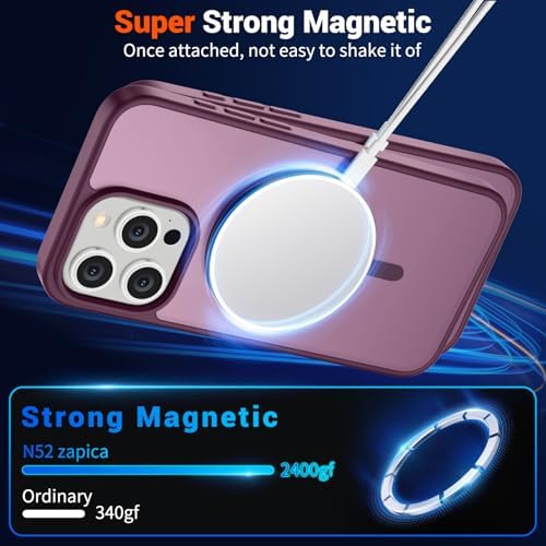 SUPFINE Magnetic for iPhone 12 Mini Case & iPhone 13 Mini Case  Compatible with MagSafe   Military Grade Drop Protection  Slim Translucent Matte Shockproof Phone Cover Black