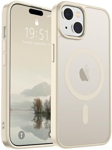 SUPFINE Magnetic for iPhone 12 Mini Case & iPhone 13 Mini Case  Compatible with MagSafe   Military Grade Drop Protection  Slim Translucent Matte Shockproof Phone Cover Black