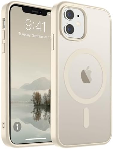 SUPFINE Magnetic for iPhone 12 Mini Case & iPhone 13 Mini Case  Compatible with MagSafe   Military Grade Drop Protection  Slim Translucent Matte Shockproof Phone Cover Black