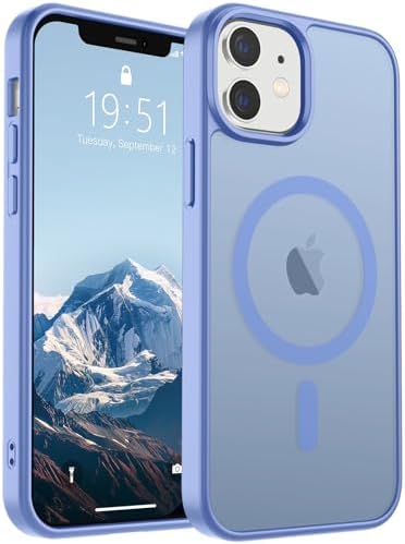 SUPFINE Magnetic for iPhone 12 Mini Case & iPhone 13 Mini Case  Compatible with MagSafe   Military Grade Drop Protection  Slim Translucent Matte Shockproof Phone Cover Black