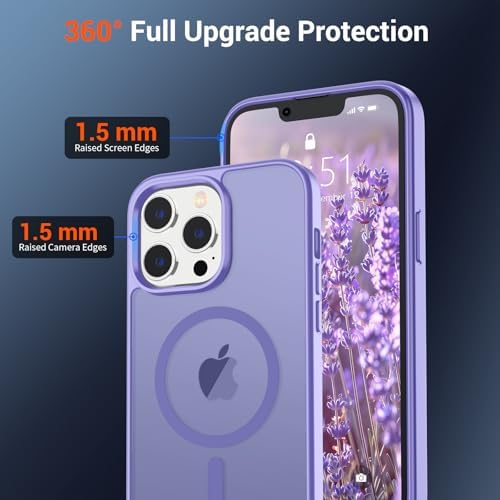 SUPFINE Magnetic for iPhone 12 Mini Case & iPhone 13 Mini Case  Compatible with MagSafe   Military Grade Drop Protection  Slim Translucent Matte Shockproof Phone Cover Black