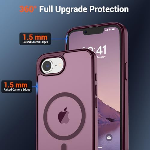 SUPFINE Magnetic for iPhone 12 Mini Case & iPhone 13 Mini Case  Compatible with MagSafe   Military Grade Drop Protection  Slim Translucent Matte Shockproof Phone Cover Black