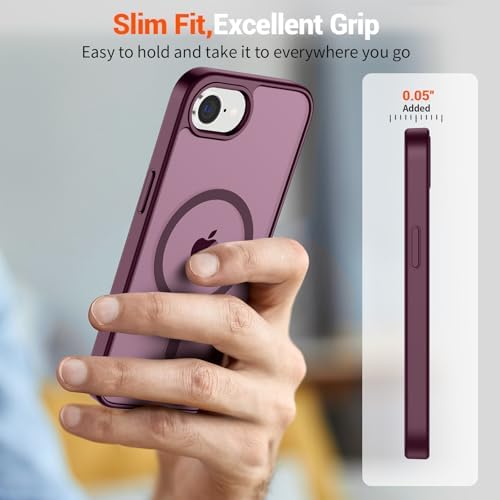 SUPFINE Magnetic for iPhone 12 Mini Case & iPhone 13 Mini Case  Compatible with MagSafe   Military Grade Drop Protection  Slim Translucent Matte Shockproof Phone Cover Black