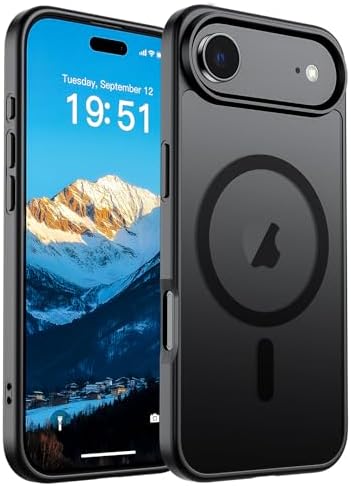 SUPFINE Magnetic for iPhone 12 Mini Case & iPhone 13 Mini Case  Compatible with MagSafe   Military Grade Drop Protection  Slim Translucent Matte Shockproof Phone Cover Black