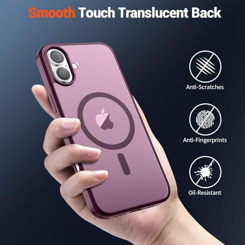 SUPFINE Magnetic for iPhone 12 Mini Case & iPhone 13 Mini Case  Compatible with MagSafe   Military Grade Drop Protection  Slim Translucent Matte Shockproof Phone Cover Black